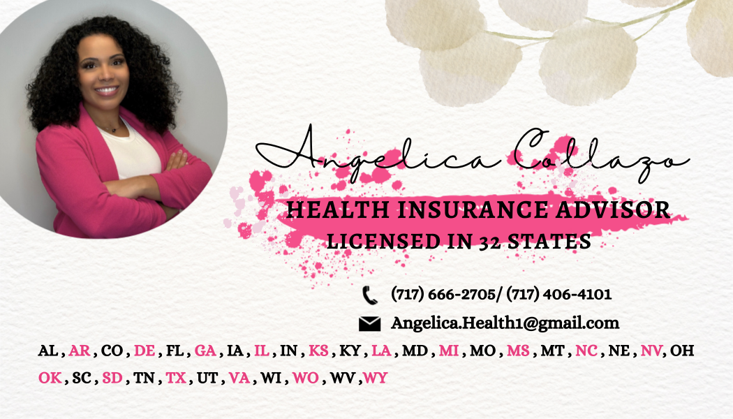 Angelica Collazo — Health Insurance Advisor business card